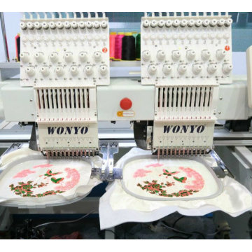 Machine de broderie à 2 broches à tête fixe pour capuchon et broderie plate